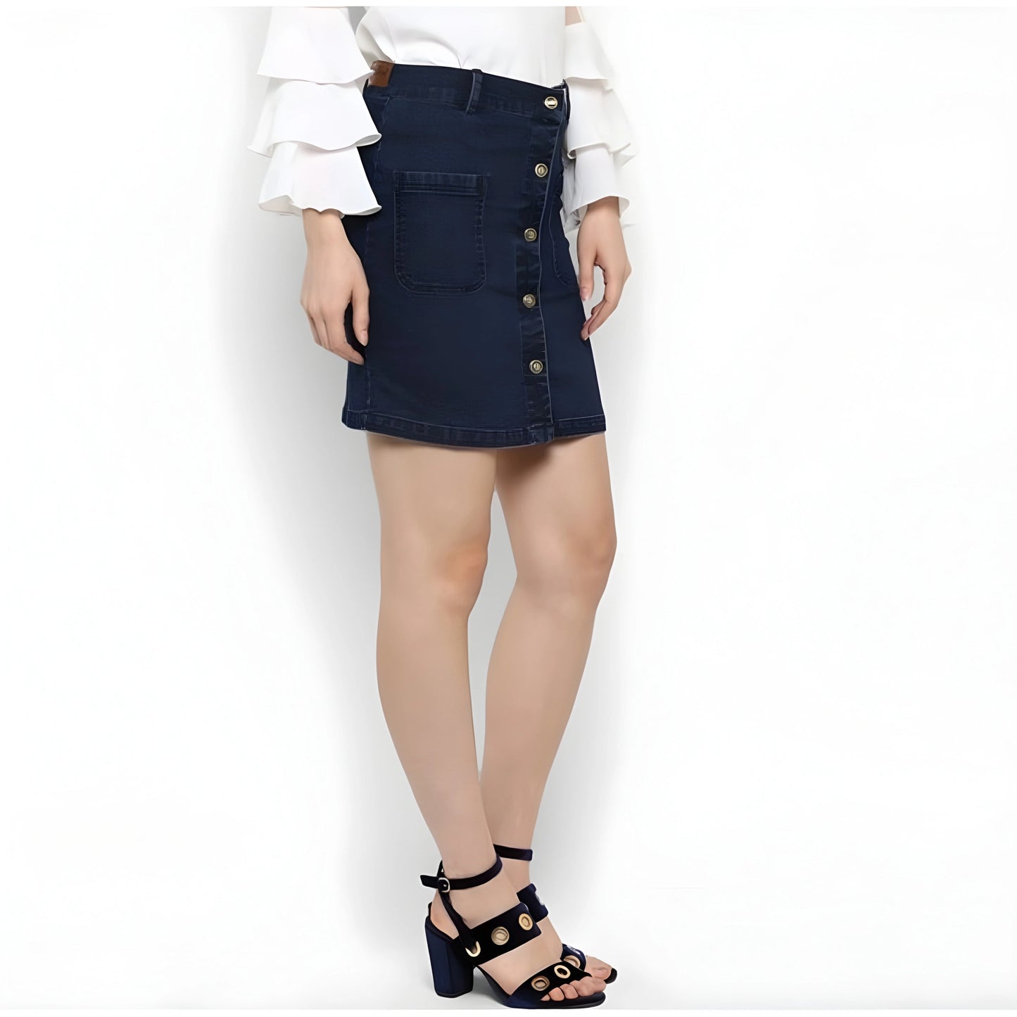 Cove Front Button Skirt