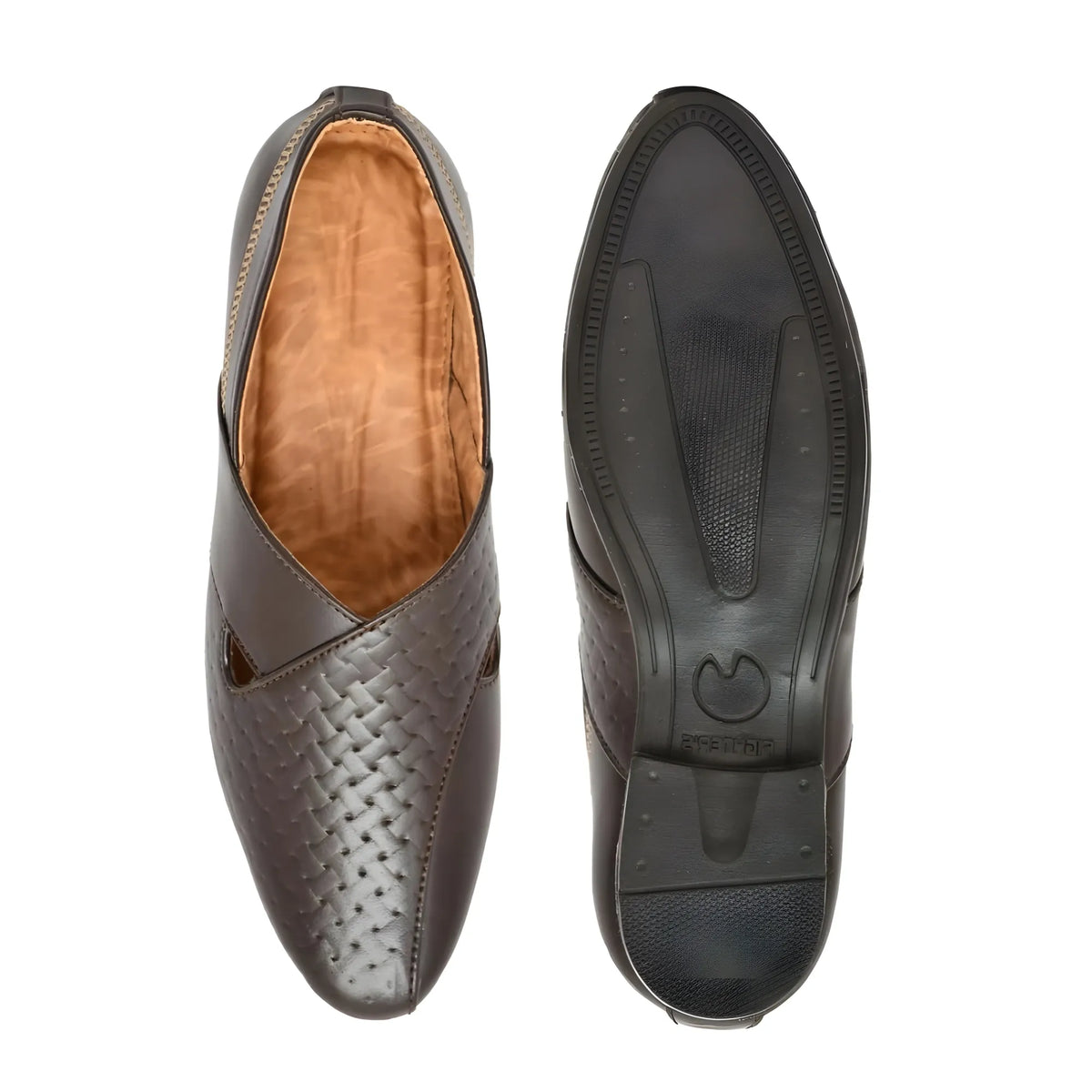 Men's Faux Leather Formal Shoes (Brown)