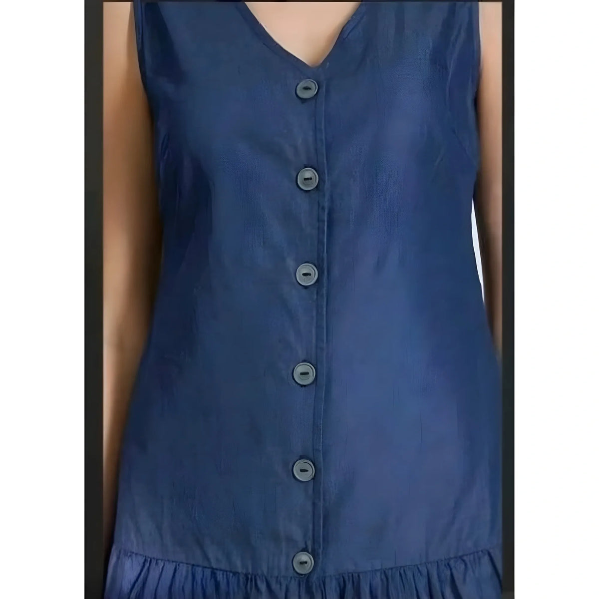 Women's Casual Denim Sleeveless Dress (blue) | Women Signature Collection