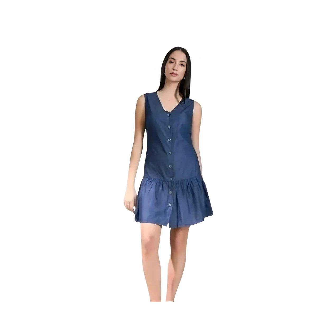 Women's Casual Denim Sleeveless Dress (blue) | Women Signature Collection