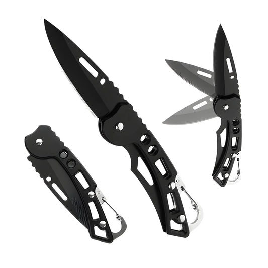 Stainless Steel Keychain Pocket Knife (Black)