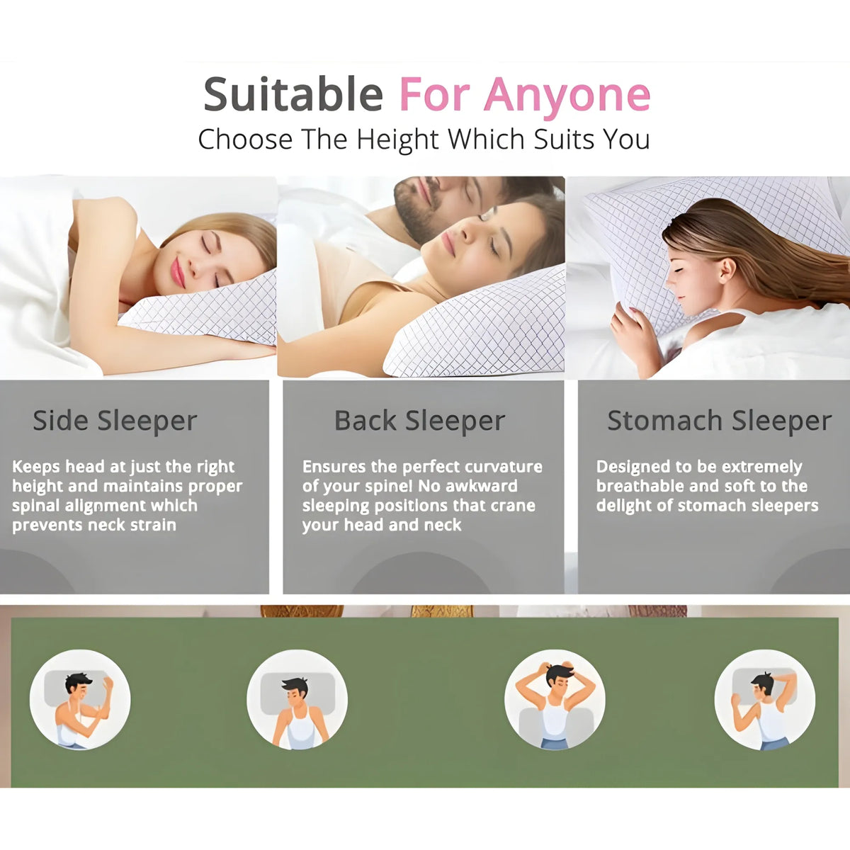 Pearl Essential Memory Foam Orthopedic Memory Foam Pillow For Sleeping