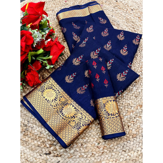 Women's Digital Dolla Silk Printed Saree With Unstitched Blouse 5.5mtr (blue) | Women Signature Collection