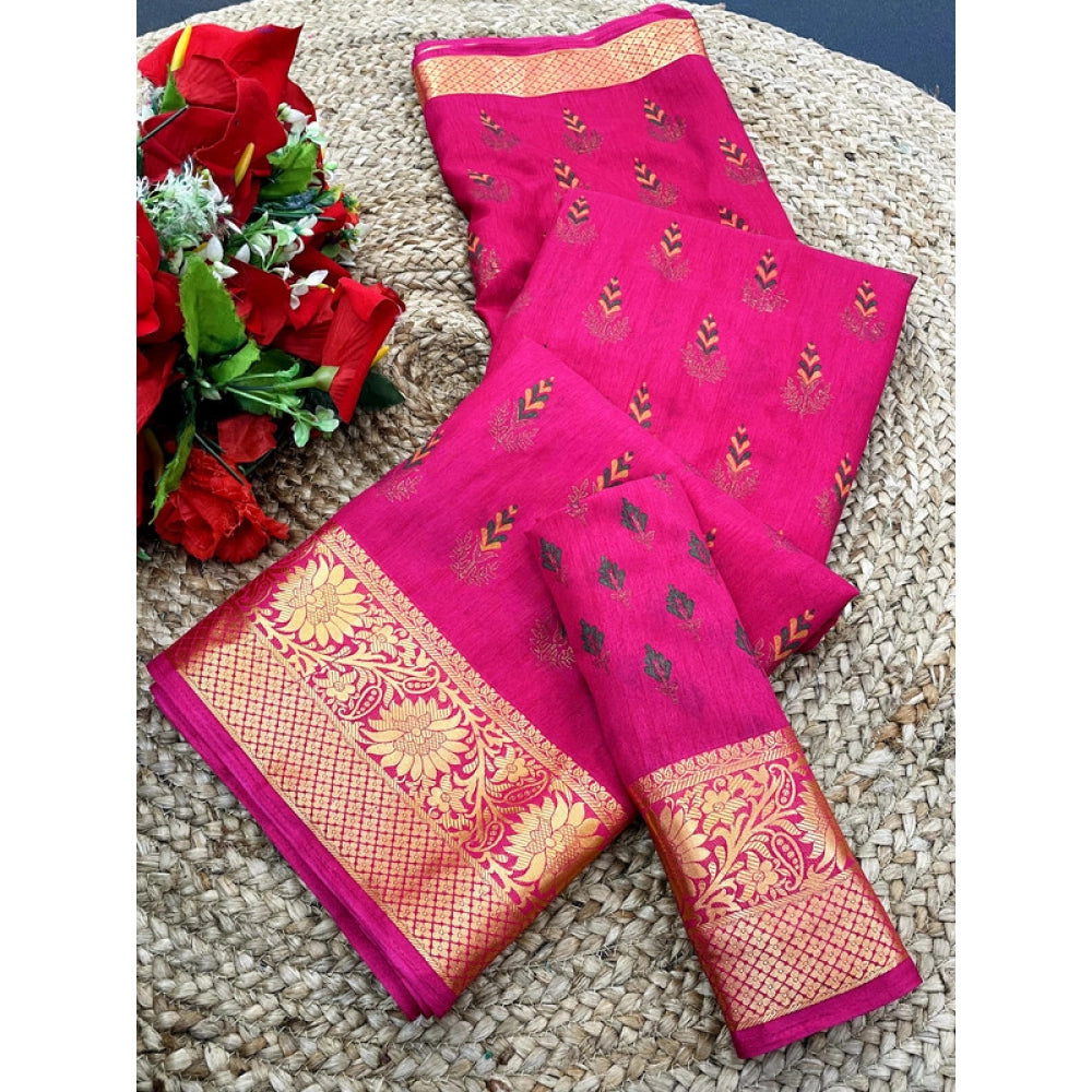 Women's Digital Dolla Silk Printed Saree With Unstitched Blouse 5.5mtr (pink) | Women Signature Collection