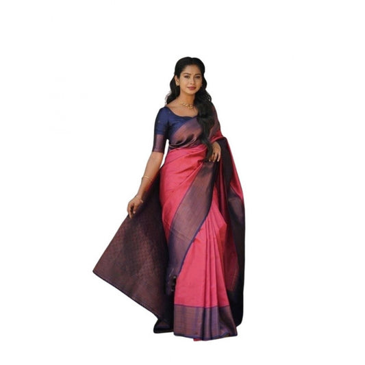 Women's Soft Lichi Silk Printed Saree With Unstitched Blouse 5.5mtr (red) | Women Signature Collection