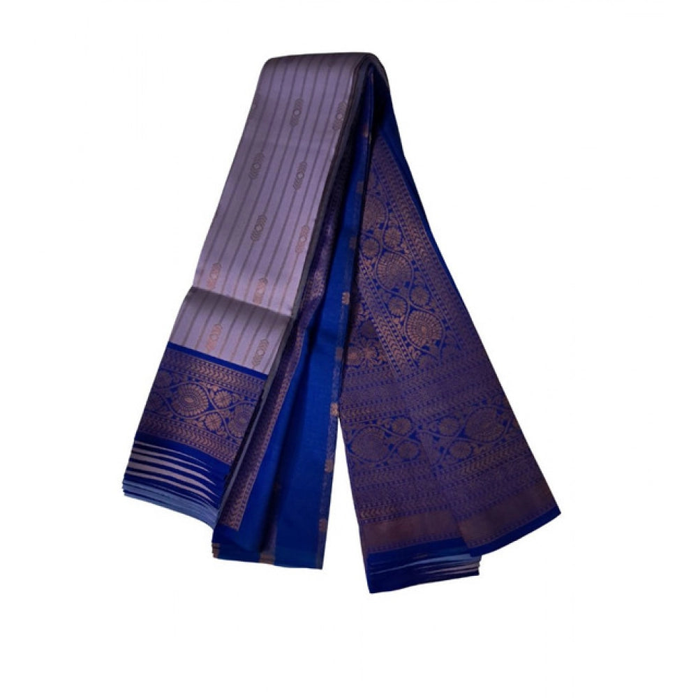 Women's Soft Silk Wooven Saree With Unstitched Blouse 5.5mtr (dark Lavender) | Women Signature Collection