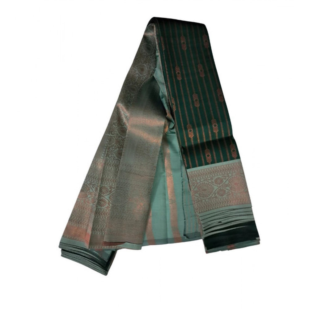 Women's Soft Silk Wooven Saree With Unstitched Blouse 5.5mtr (green) | Women Signature Collection