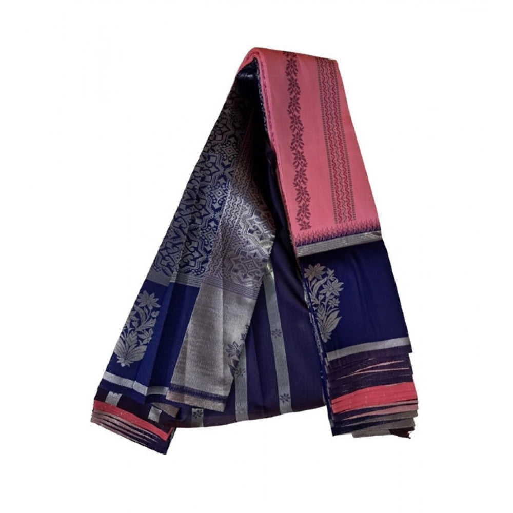 Women's Soft Silk Wooven Saree With Unstitched Blouse 5.5mtr (pink) | Women Signature Collection