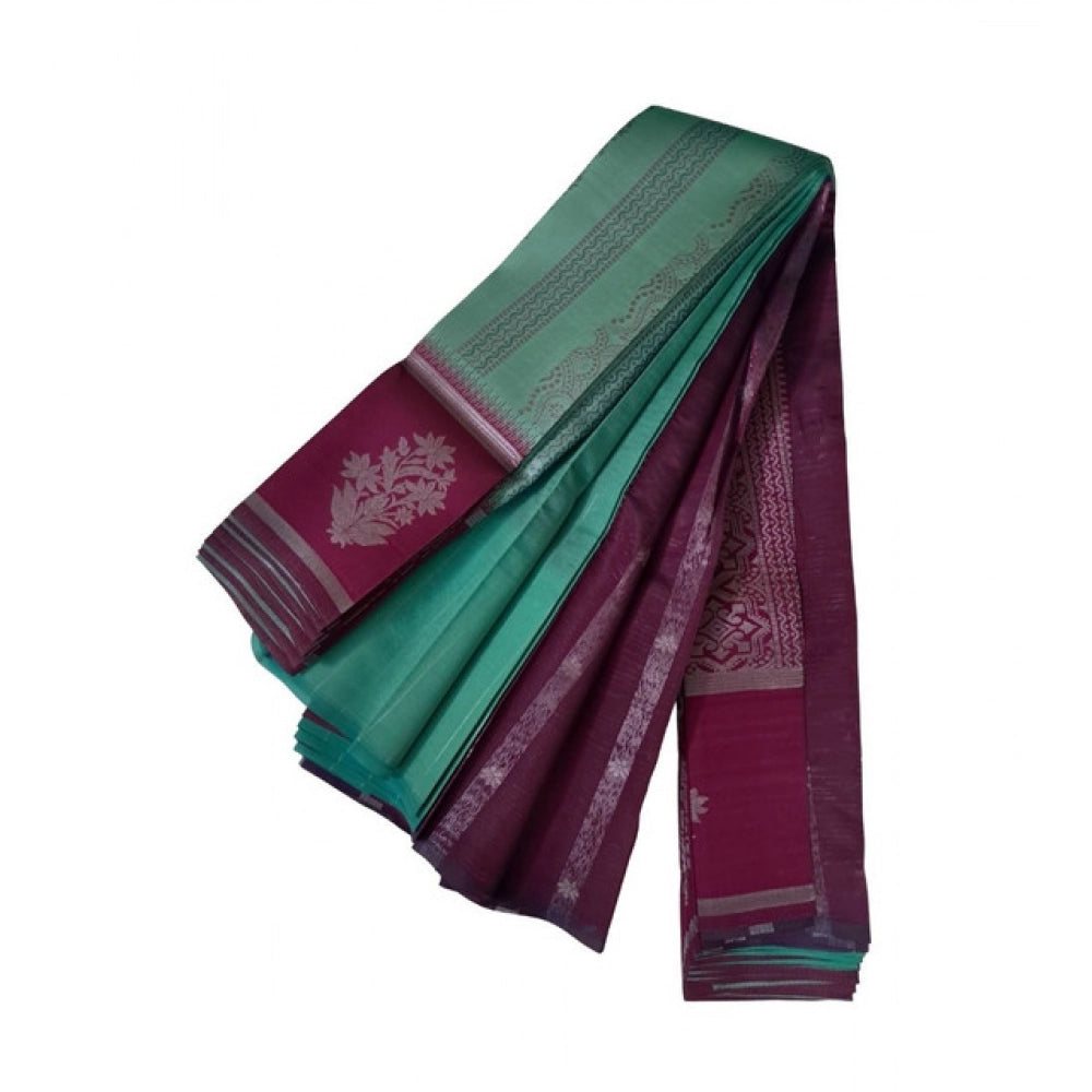 Women's Soft Silk Wooven Saree With Unstitched Blouse 5.5mtr (dark Pista) | Women Signature Collection