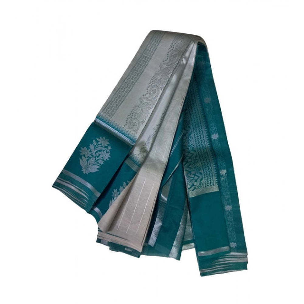 Women's Soft Silk Wooven Saree With Unstitched Blouse 5.5mtr (silver) | Women Signature Collection