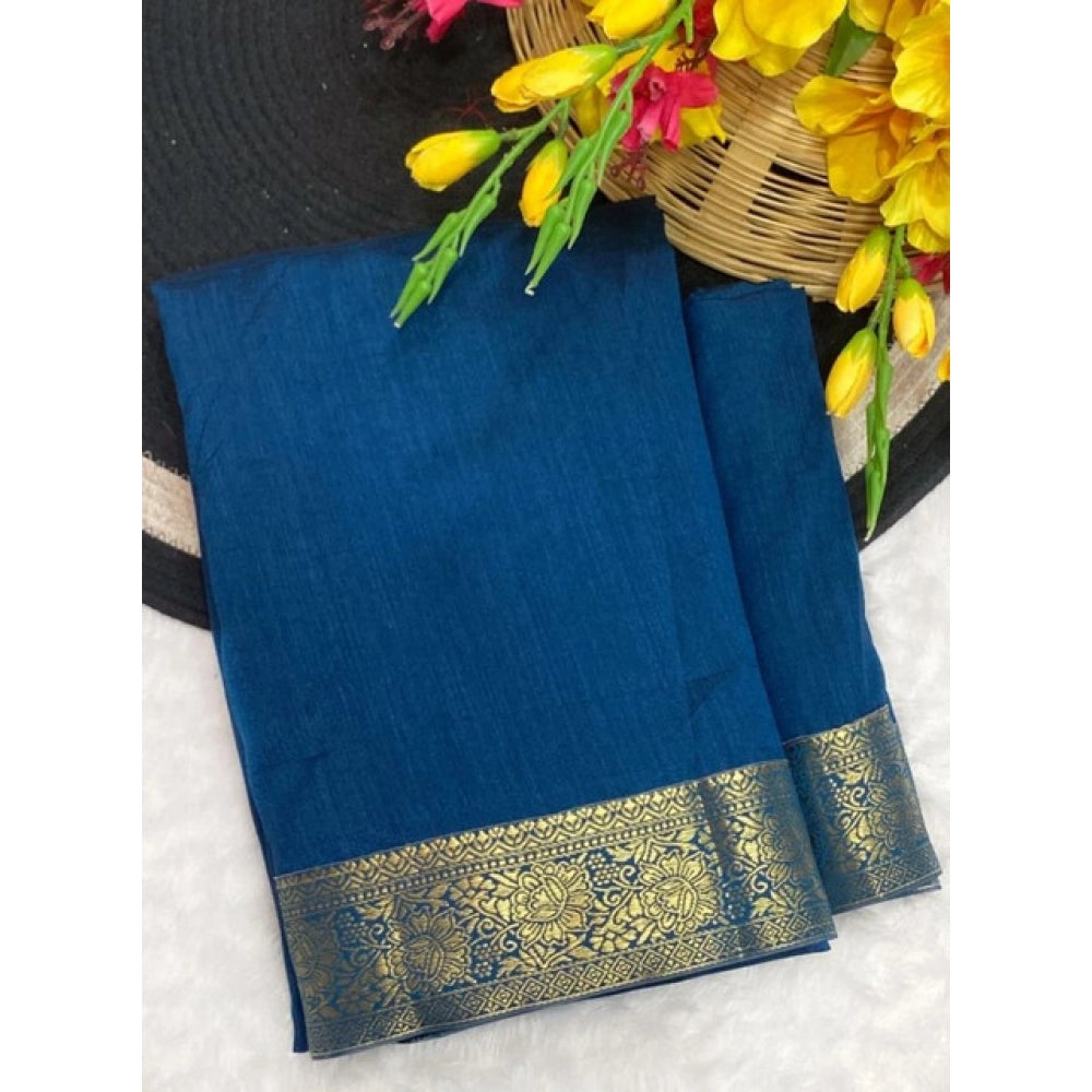 Women's Vichitra Silk Printed Saree With Unstitched Blouse 5.5mtr (rama) | Women Signature Collection