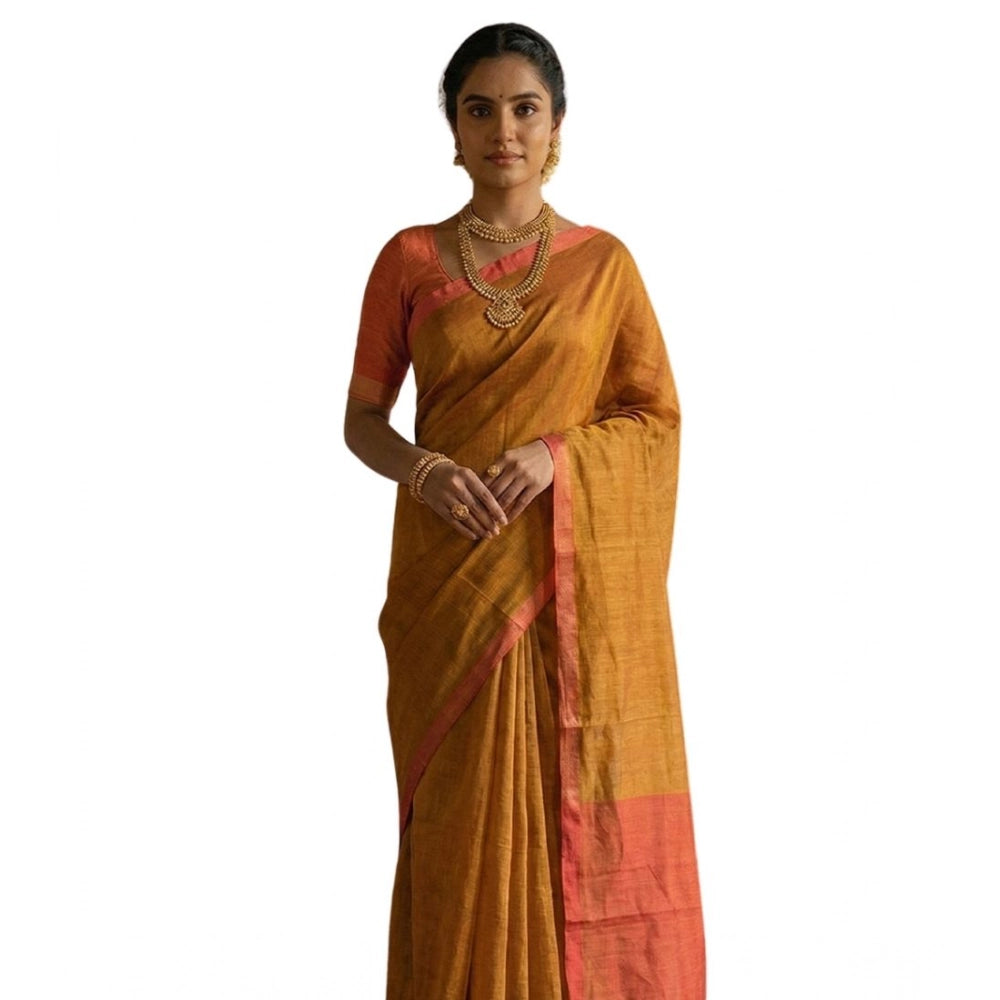 Women's Cotton Printed Saree With Unstitched Blouse 5.5mtr (mustrad) | Women Signature Collection