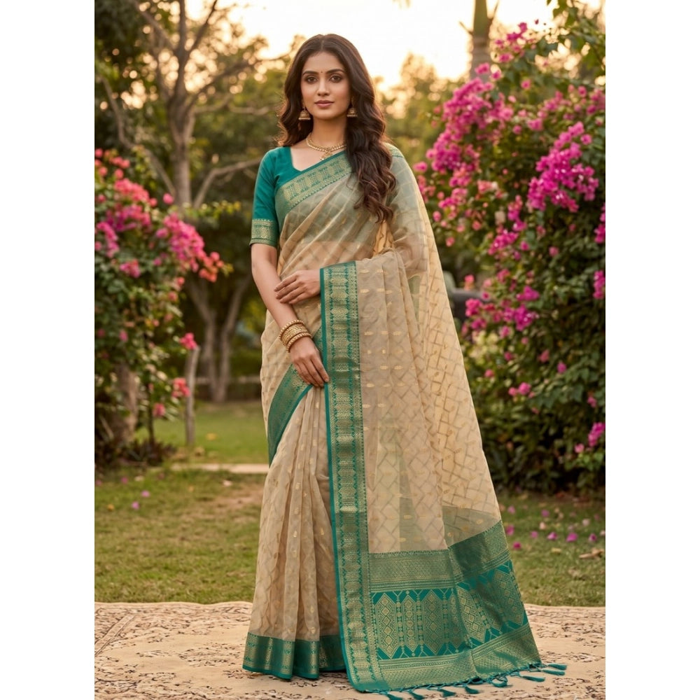 Women's Cotton Printed Saree With Unstitched Blouse 5.5mtr (multicolor) | Women Signature Collection