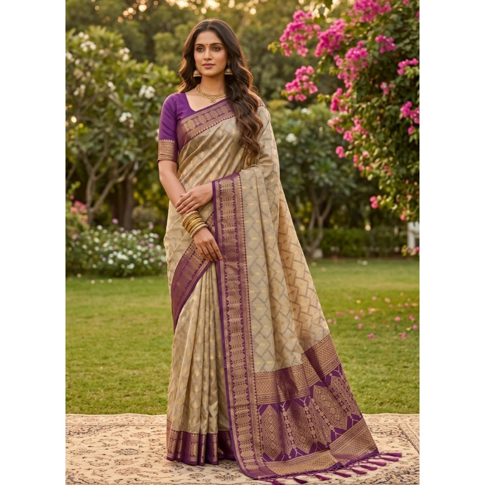 Women's Cotton Printed Saree With Unstitched Blouse 5.5mtr (multicolor) | Women Signature Collection