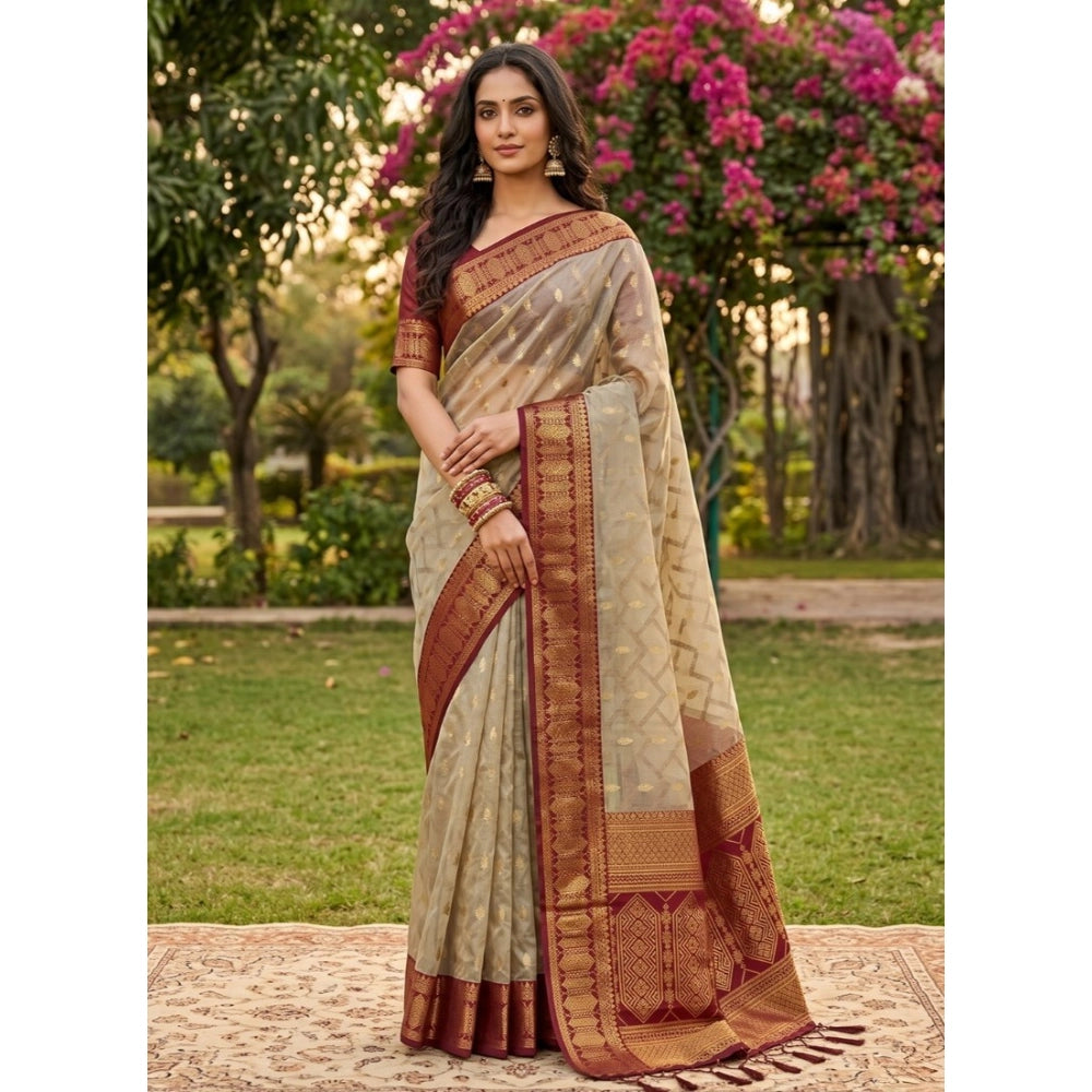 Women's Cotton Printed Saree With Unstitched Blouse 5.5mtr (multicolor) | Women Signature Collection