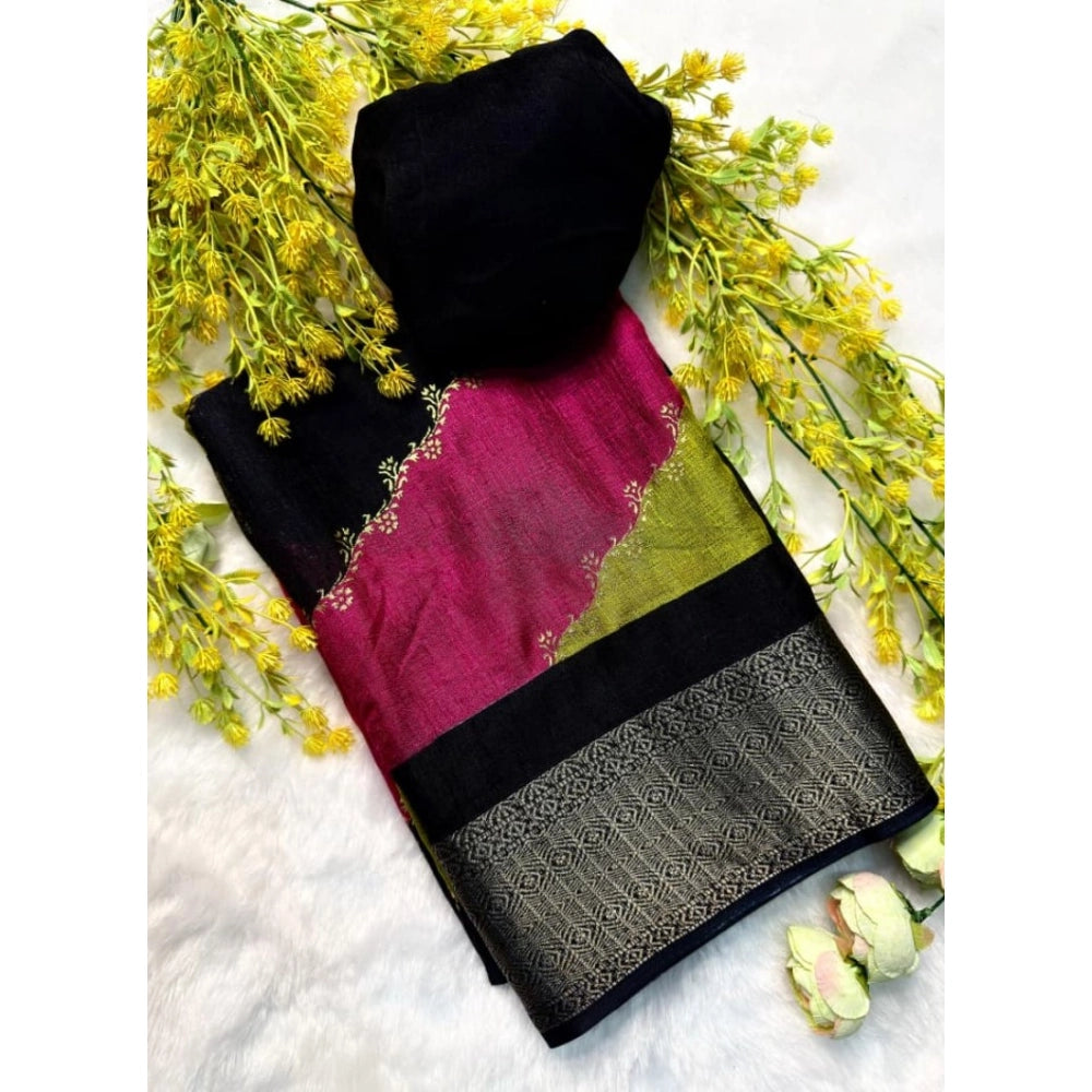 Women's Dola Silk Embellished Saree With Unstitched Blouse 5.5mtr (multicolor) | Women Signature Collection