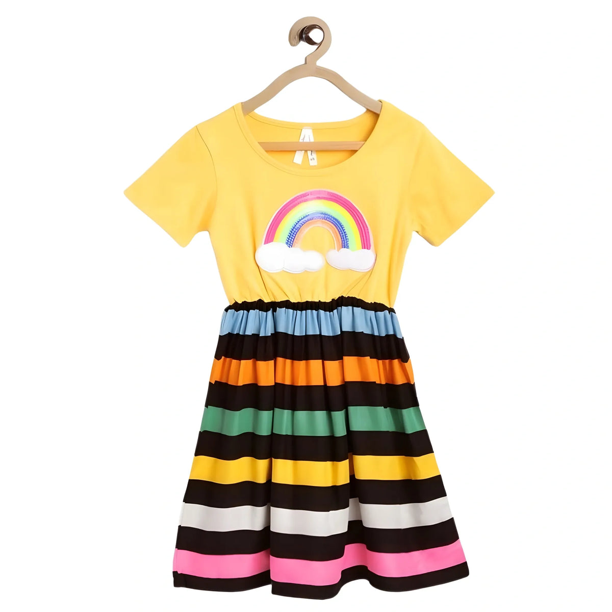 Girl's Cotton Striped Short Sleeve Dress (multicolor) | Kids Signature Collection