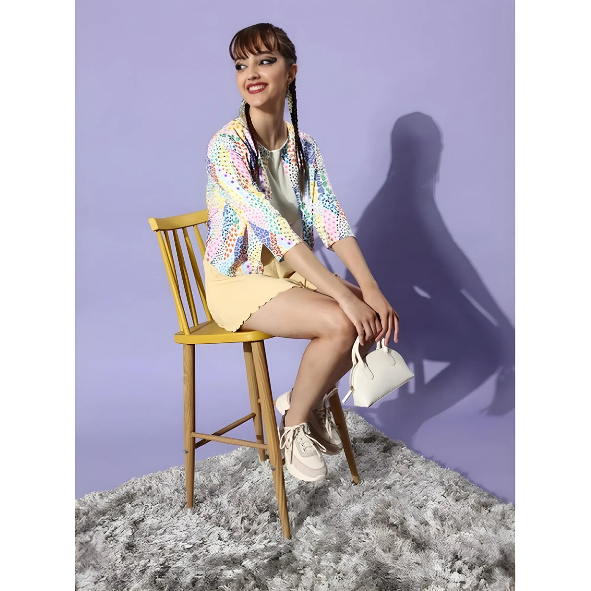 Women's Polyester Floral 3 4th Sleeves Shrug (multicolor) | Women Signature Collection