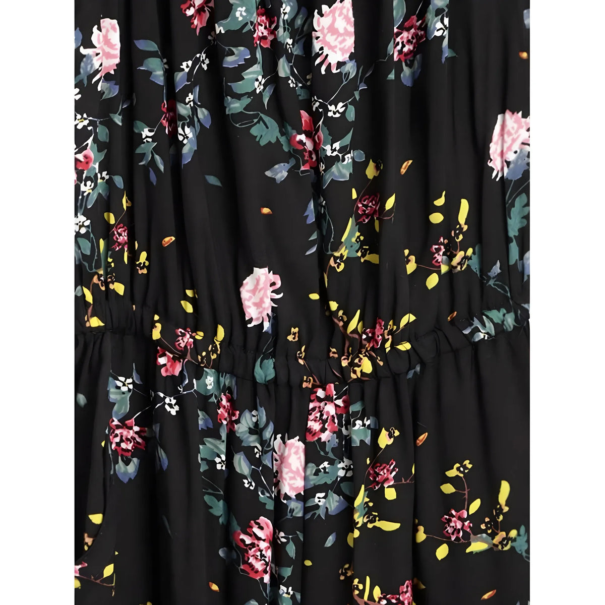 Girl's Rayon Floral Sleeveless Jumpsuit (black Pink) | Kids Signature Collection