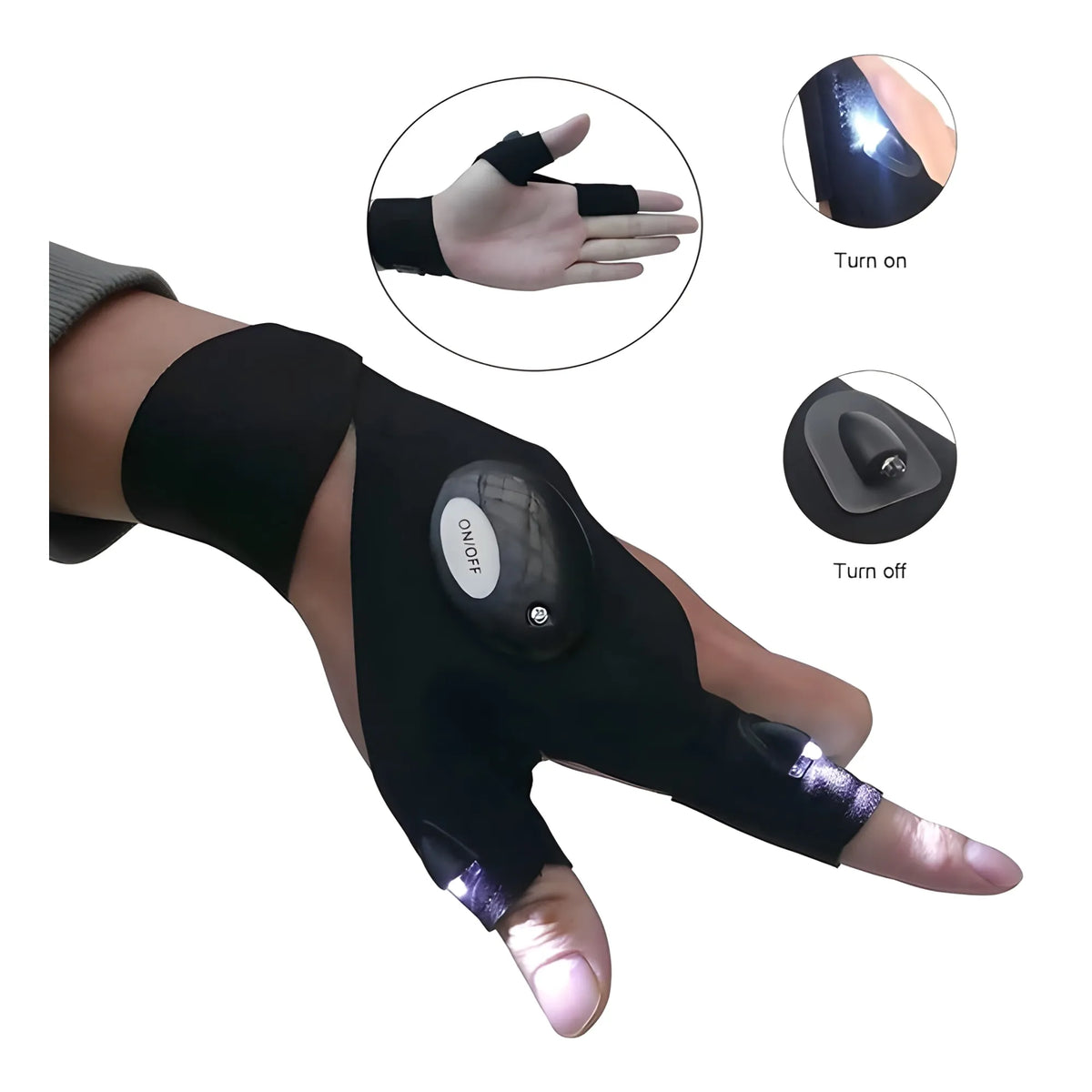 Onyx Essential 1 Pair LED Flashlight Gloves