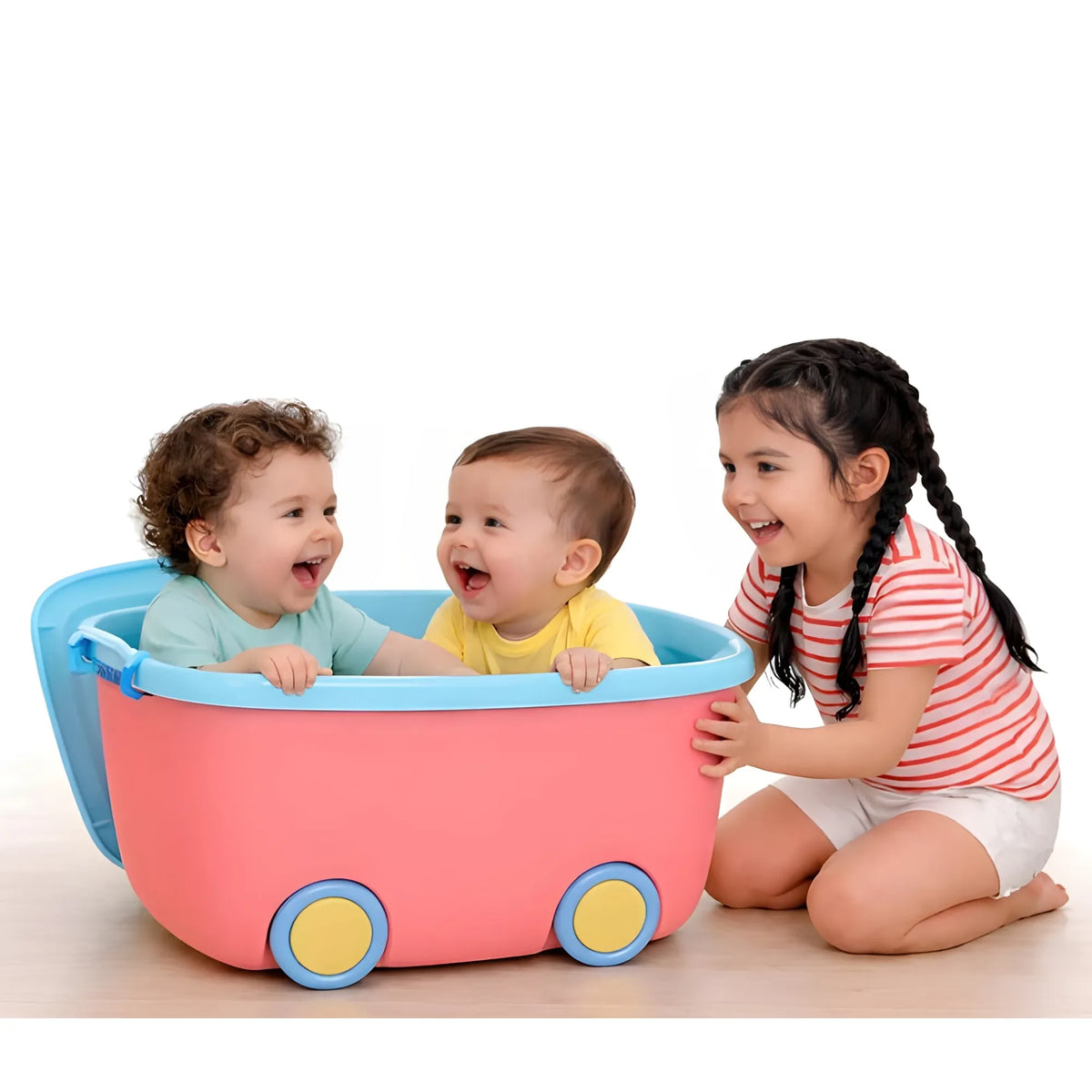 Prism Essential Plastic 45 L Rolling Toy Storage Box