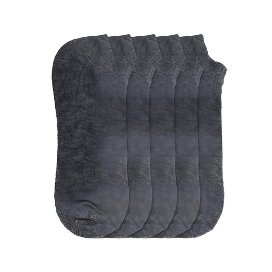 5 Pairs Unisex Casual Cotton Blended Solid Ankle length Socks (Dark Grey)