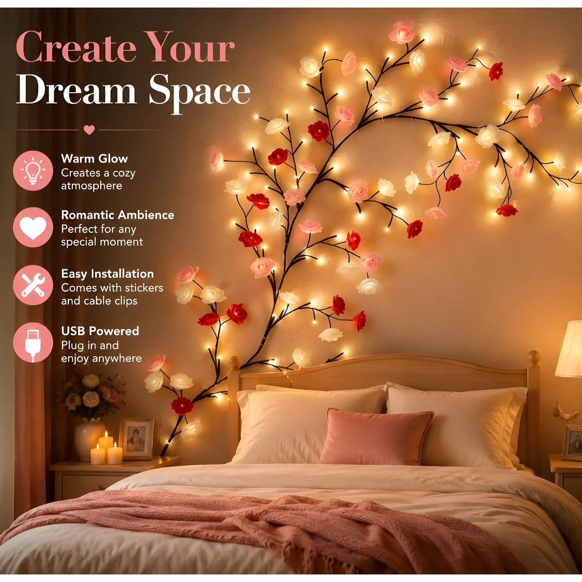 Prism Essential Plastic Rose Tree Light