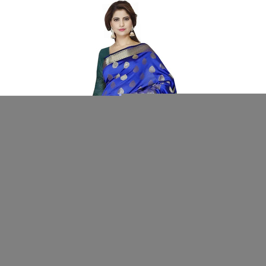 Azure Serena Jacquard Woven Saree with Unstitched Blouse 5.5 m