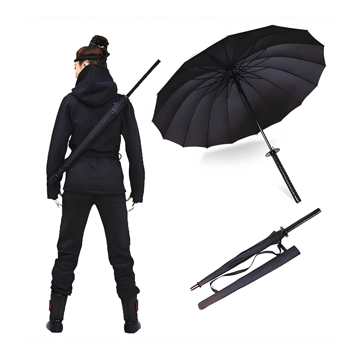 Onyx Essential Metal-Plastic Katana Umbrella