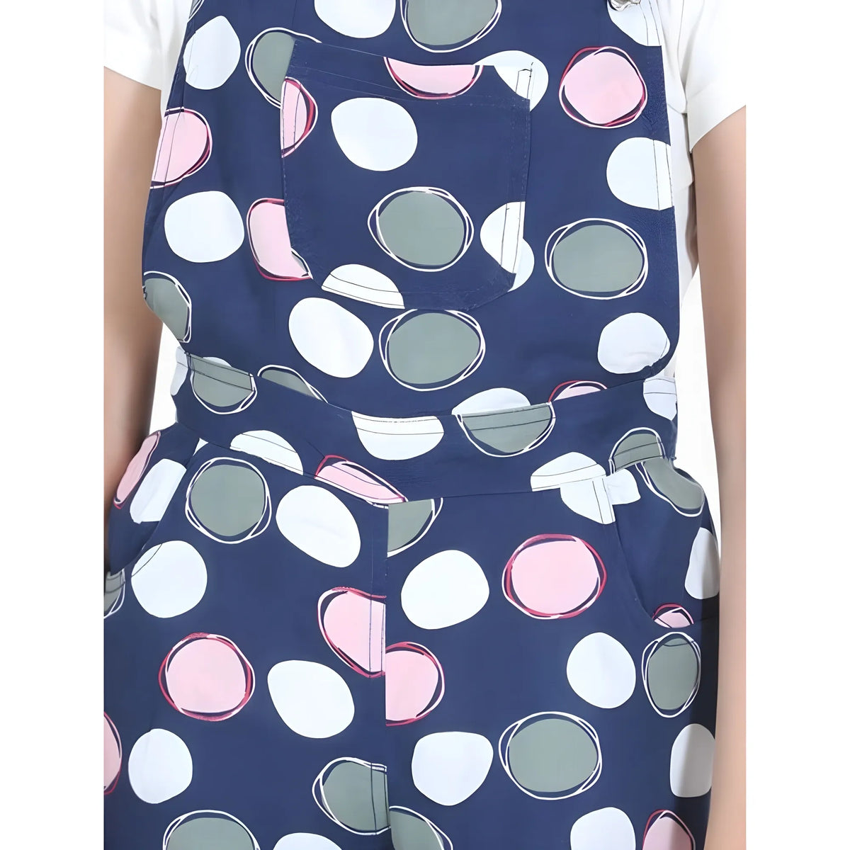 Girl's Rayon Polka Sleeveless Jumpsuit (blue Pink) | Kids Signature Collection