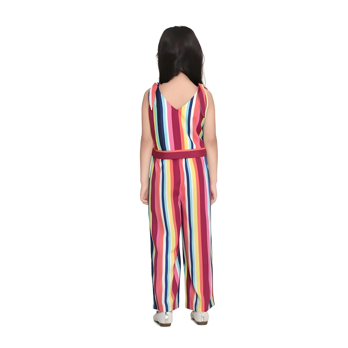 Girl's Polyester Crepe Floral Cold Shoulder Crop Top And Pallazo Set (multicolor) | Kids Signature Collection