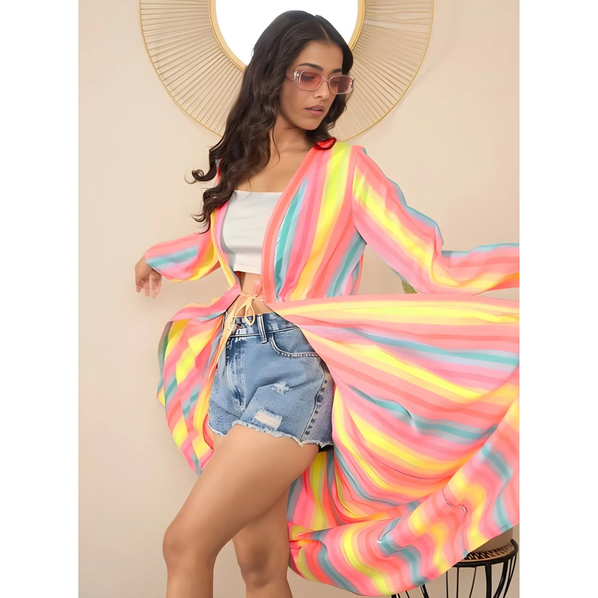 Women's Polyester Crepe Printed Long Sleeves Shrug (multicolor) | Women Signature Collection