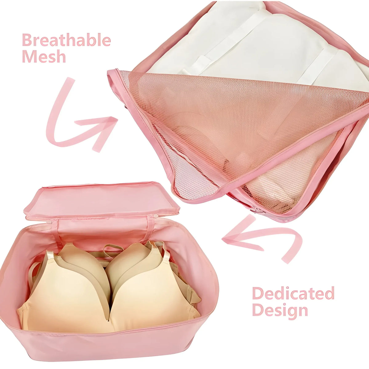 Rose Solid Nylon 7 Pcs Travel Waterproof Storage Bag