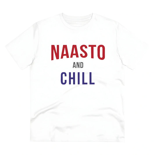 Men's PC Cotton Nasto And Chill Printed T Shirt (Color: White, Thread Count: 180GSM)