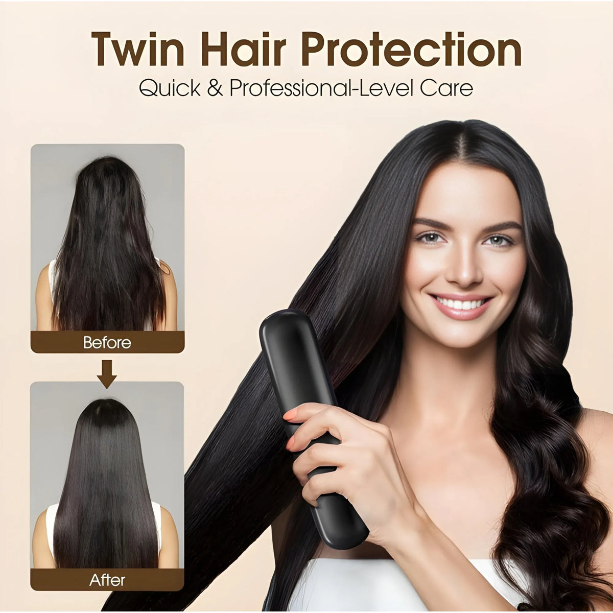 Onyx Essential Plastic Cordless Hair Straightener Brush
