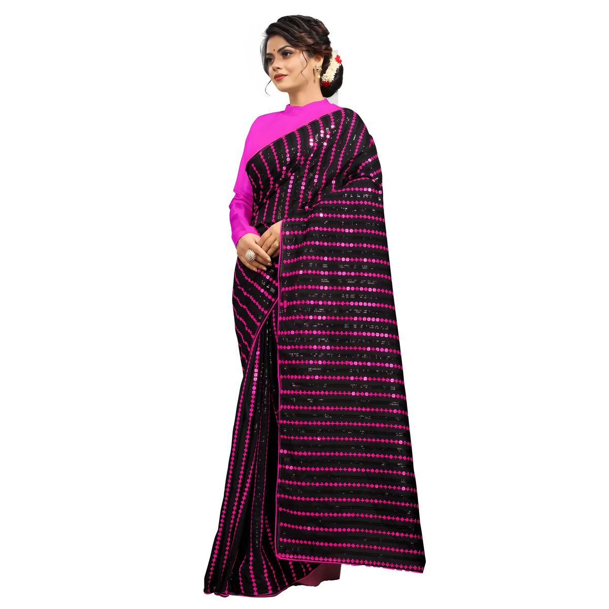 Women's Vichitra Saree With Blouse (pink, 5 6 Mtrs) | Women Signature Collection