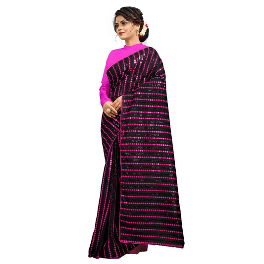 Blush Sienna Vichitra Saree with Blouse