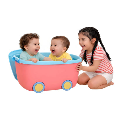 Prism Essential Plastic 45 L Rolling Toy Storage Box