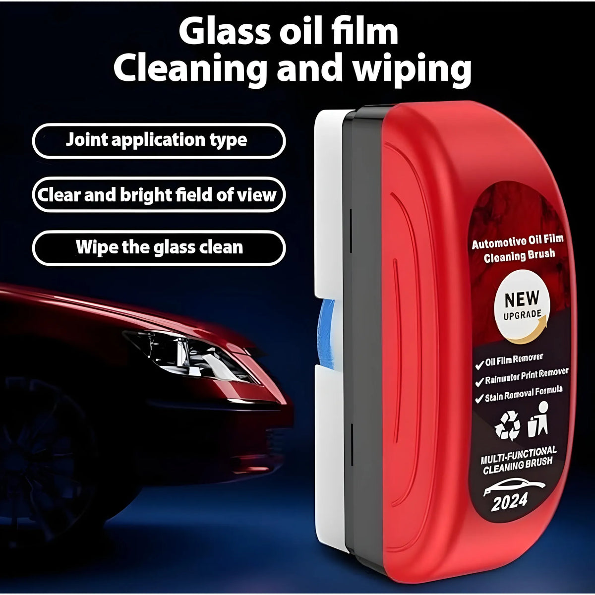 Onyx Essential Pack of 2 Automotive Oil Film Cleaning Brush