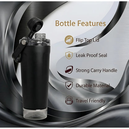 Prism Essential Stainless Steel Gym Water Bottle with Carry Strap