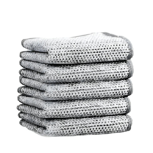 Pack of 5 Stainless Steel Dishwash Scrub (Silver)
