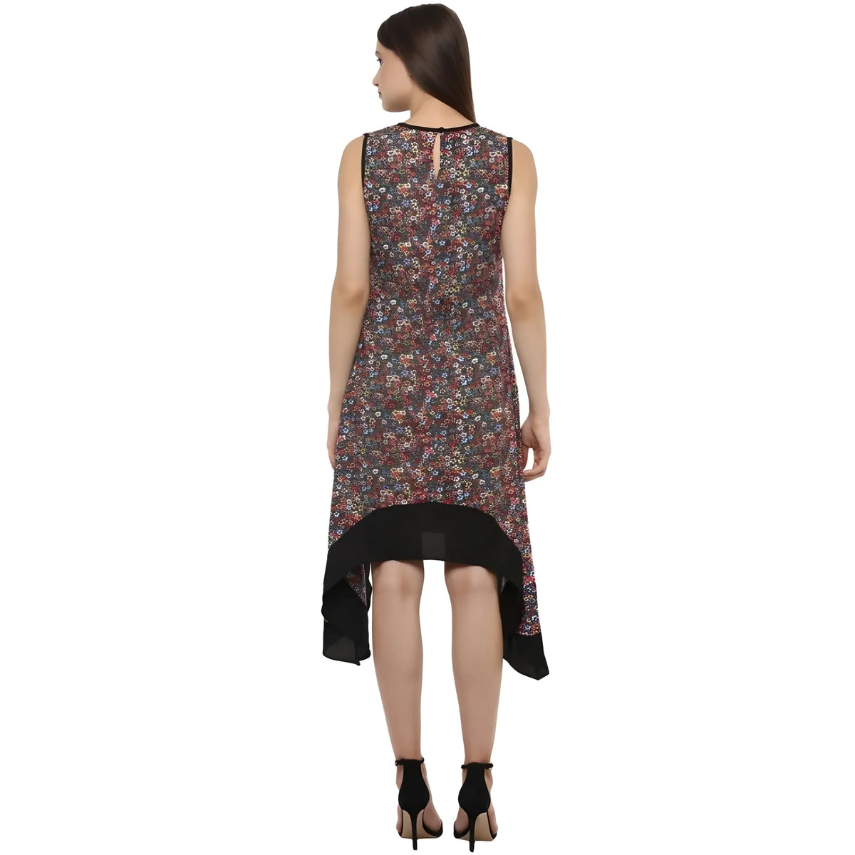 Women's Polyester Printed Sleeveless Knee Length Dress (multicolor) | Women Signature Collection