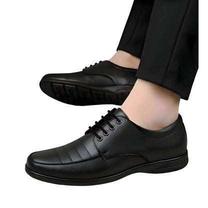 Onyx Men's Synthetic Leather Solid Lace-Up Formal Shoes