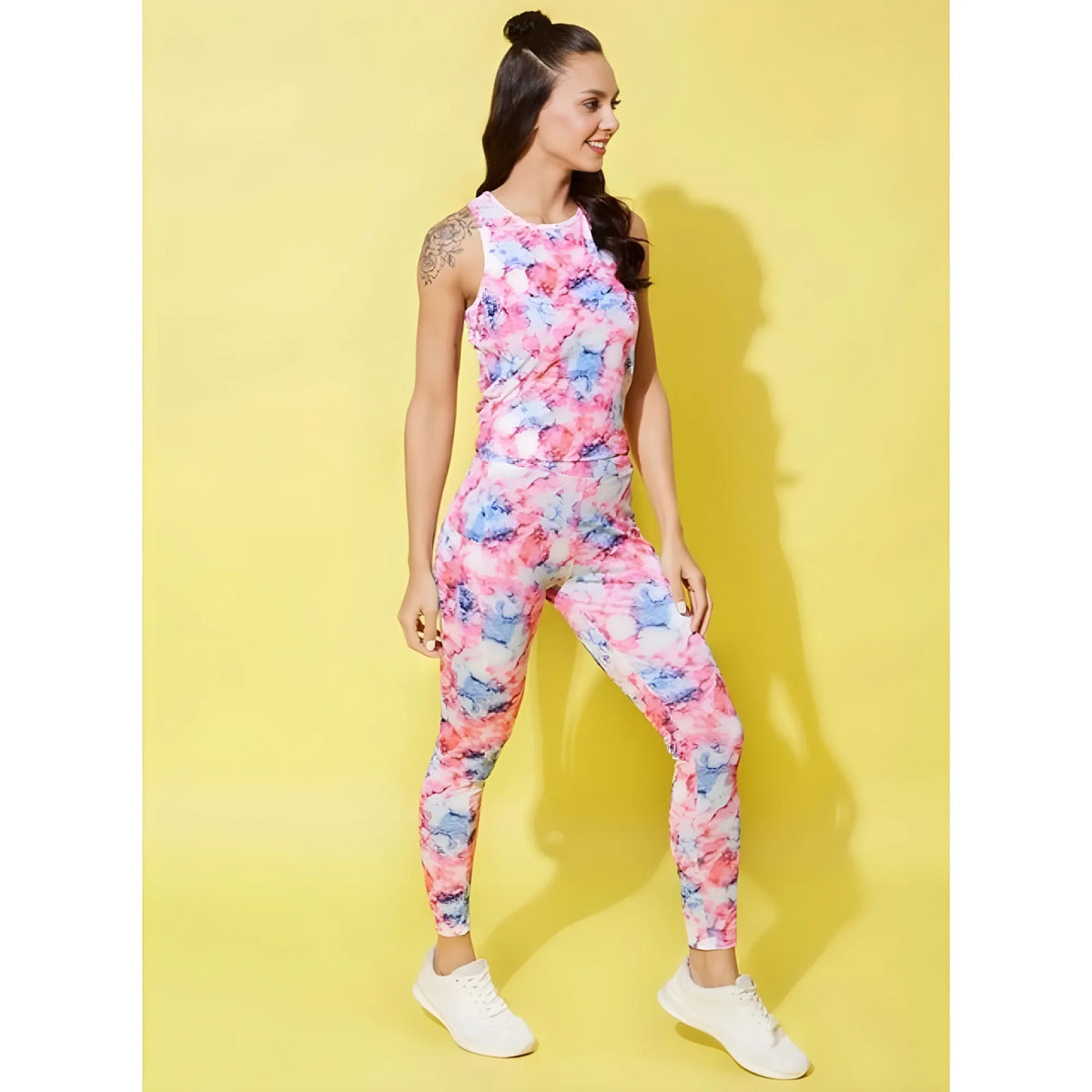Women's Polyester Lycra Printed Sleeveless Active Wear (multicolor) | Women Signature Collection