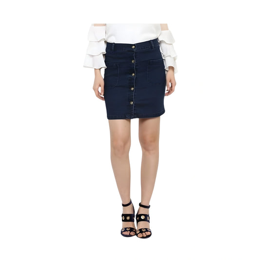 Cove Front Button Skirt