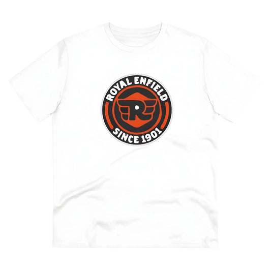 Men's PC Cotton Bike Ride Design Printed T Shirt (Color: White, Thread Count: 180GSM)