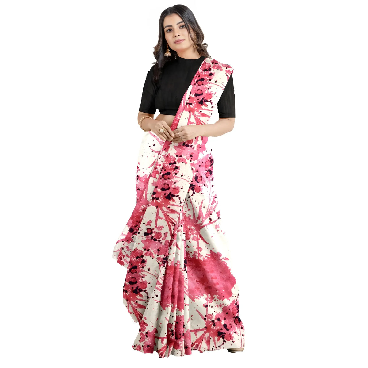 Women's Joya Silk Saree With Blouse (pink, 5 6 Mtrs) | Women Signature Collection
