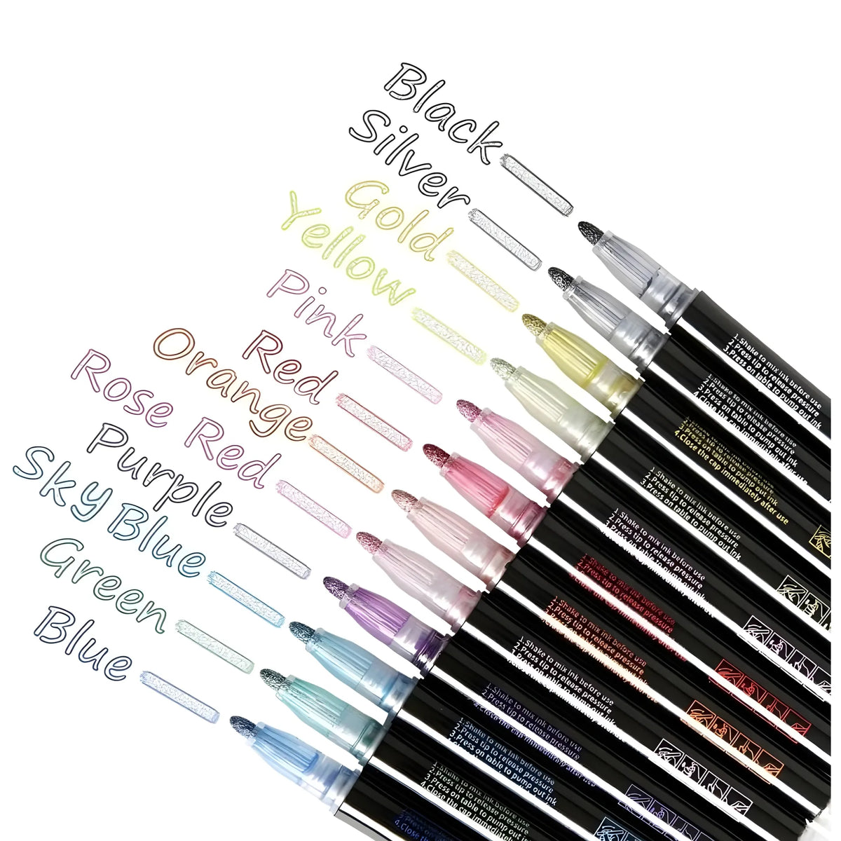 Prism Essential Plastic 12 pieces set Gel Outliner Pens Set