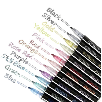 Prism Essential Plastic 12 pieces set Gel Outliner Pens Set