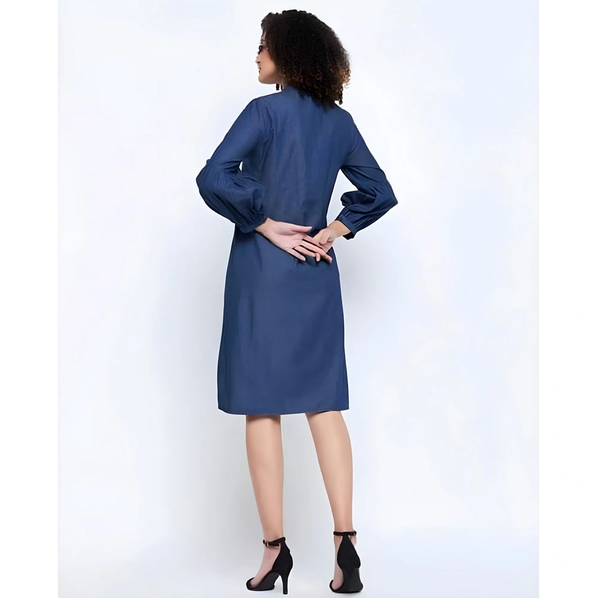 Women's Casual Denim Full Sleeve Dress (blue) | Women Signature Collection